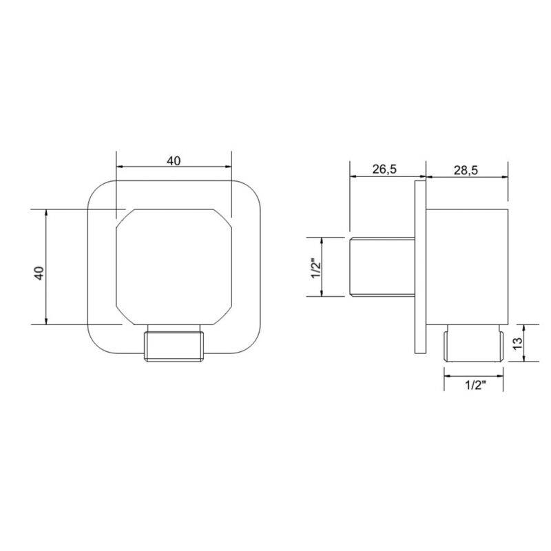 Beitz & Walz Aqvadesign Wandanschlussbogen 1/2" / soft edge / chrom