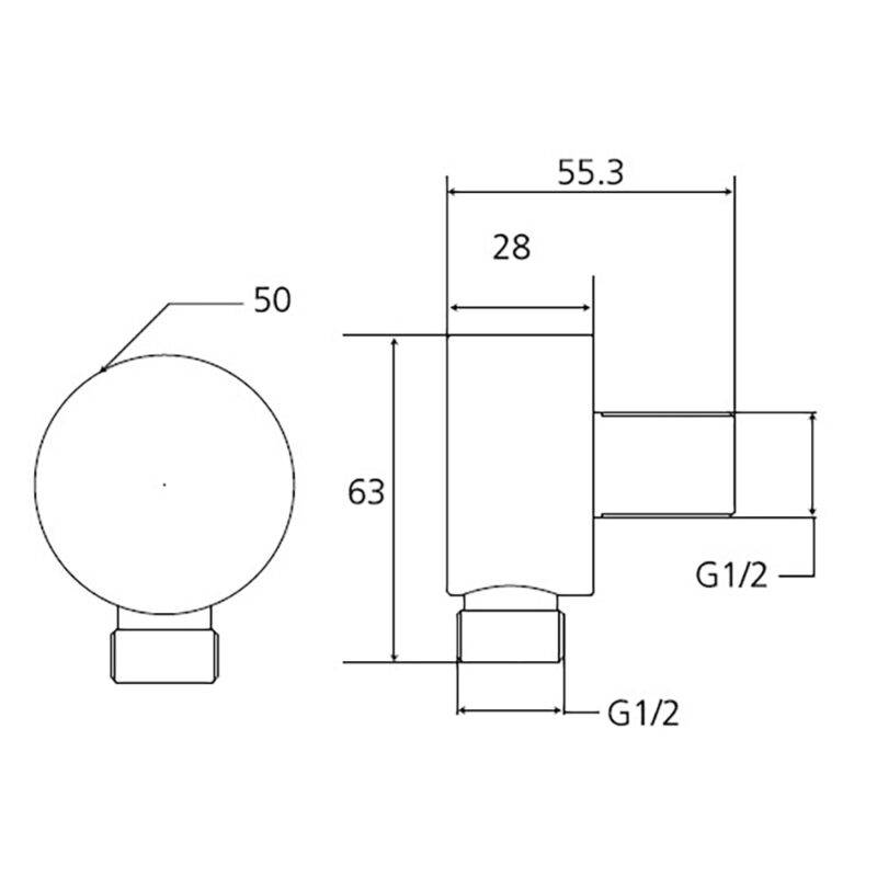Beitz & Walz AqvaShower Wandanschlussbogen 1/2" chrom