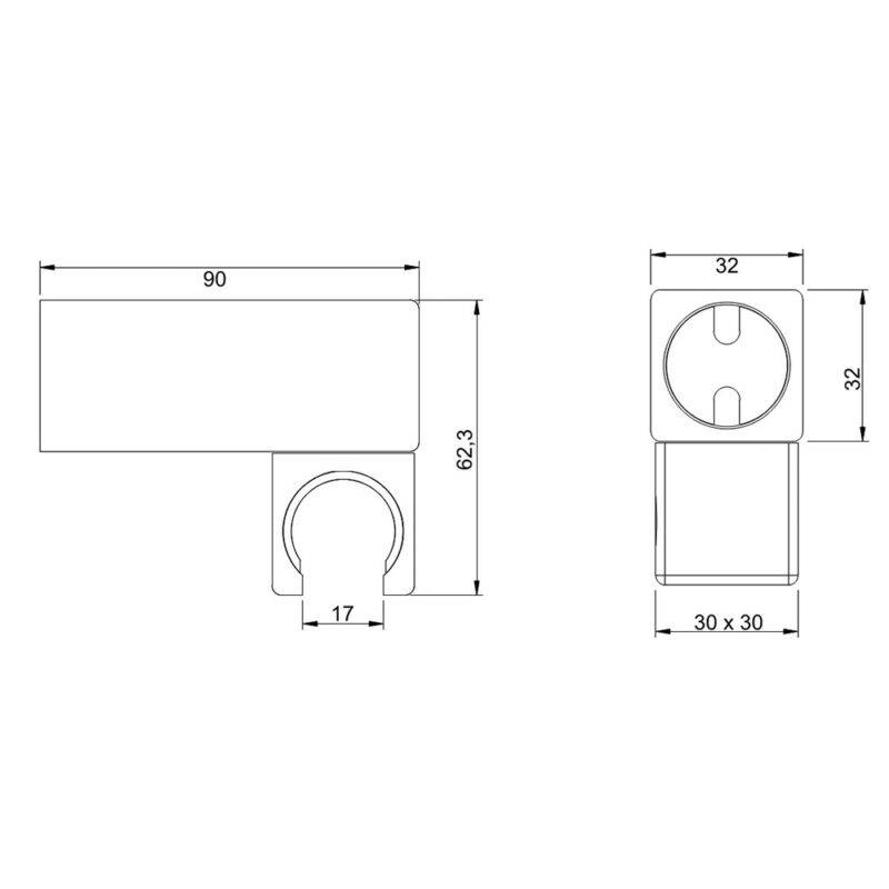 Beitz & Walz Aqvadesign Konuswandhalter/ soft edge / chrom