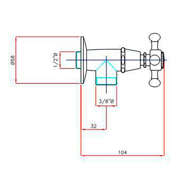 Beitz & Walz AqvaRetro I Eckventil 1/2" x 3/8" chrom