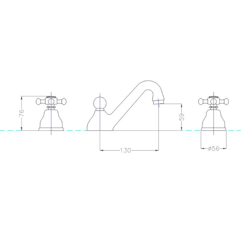 Beitz & Walz AqvaRetro I Waschtisch Dlb chrom