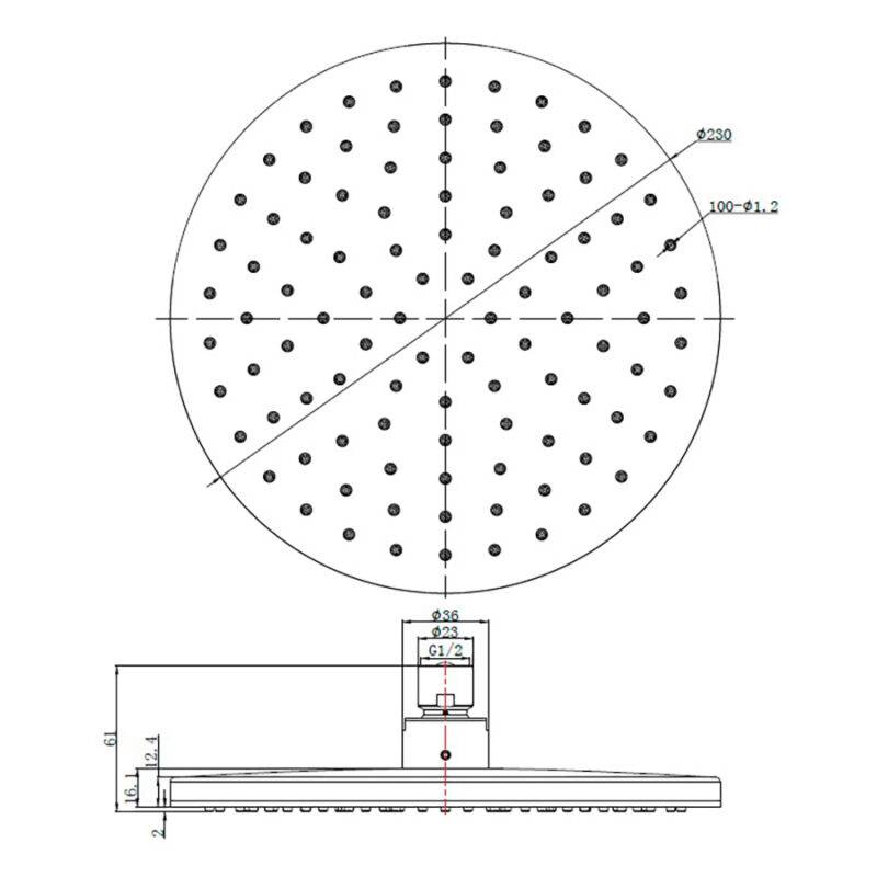 Beitz & Walz AqvaShower Kopfbrause 230 x 12 mm, chrom