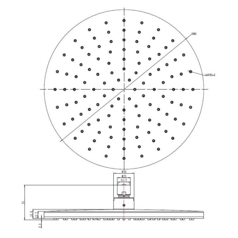 Beitz & Walz AqvaShower Kopfbrause 310 x 12 mm, chrom