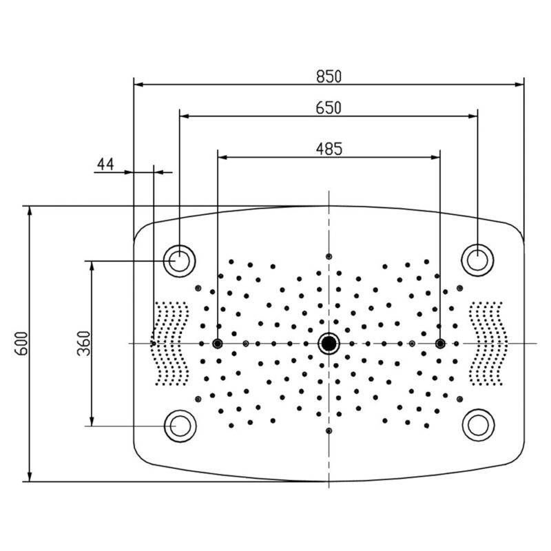 Beitz & Walz AqvaShower Kopfbrause 600 x 850 mm / Edelstahl-poliert