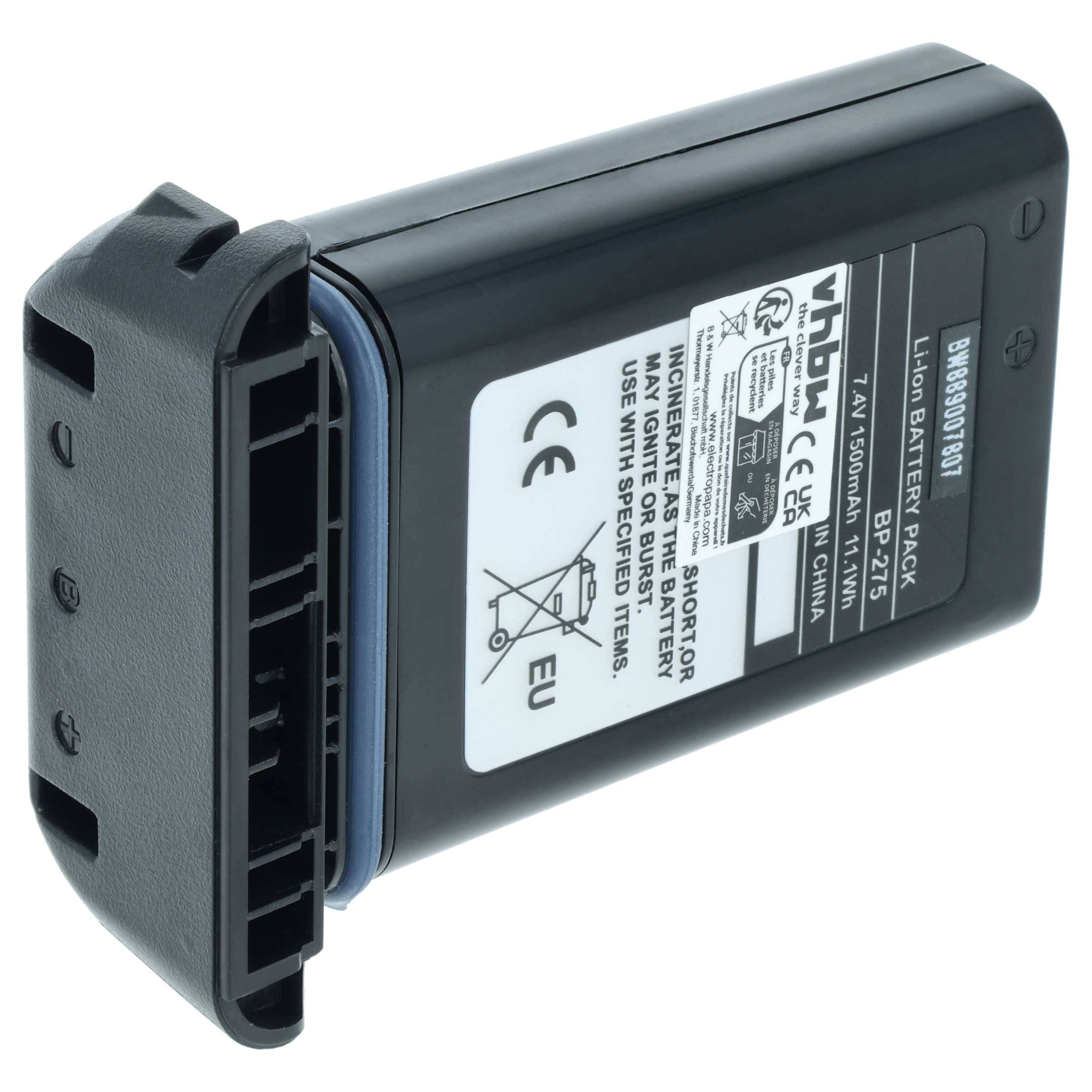 vhbw Akku Ersatz für Icom BP-275 für Funkgerät, Walkie Talkie (1500 mAh, 7,4 V, Li-Ion)