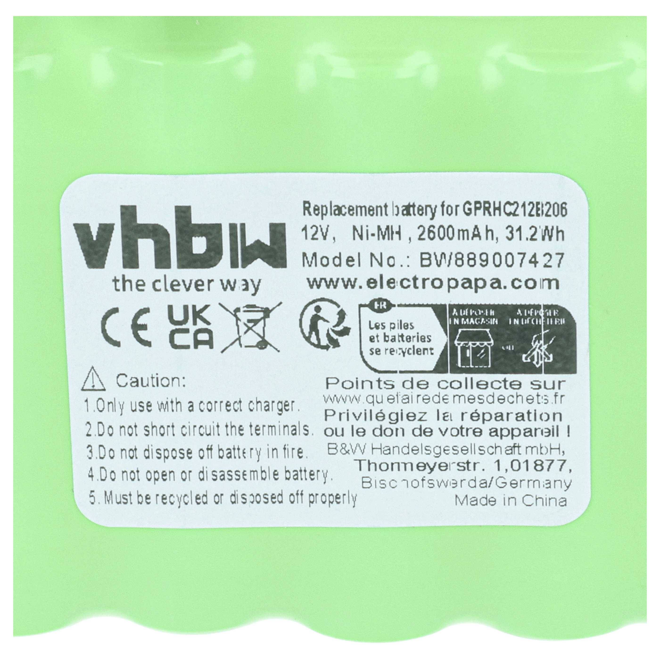vhbw Akku kompatibel mit Roto ZRO RT SF G4, ZRO RT SF G3 Dachfensterrollladen (2600 mAh, 12 V, NiMH)