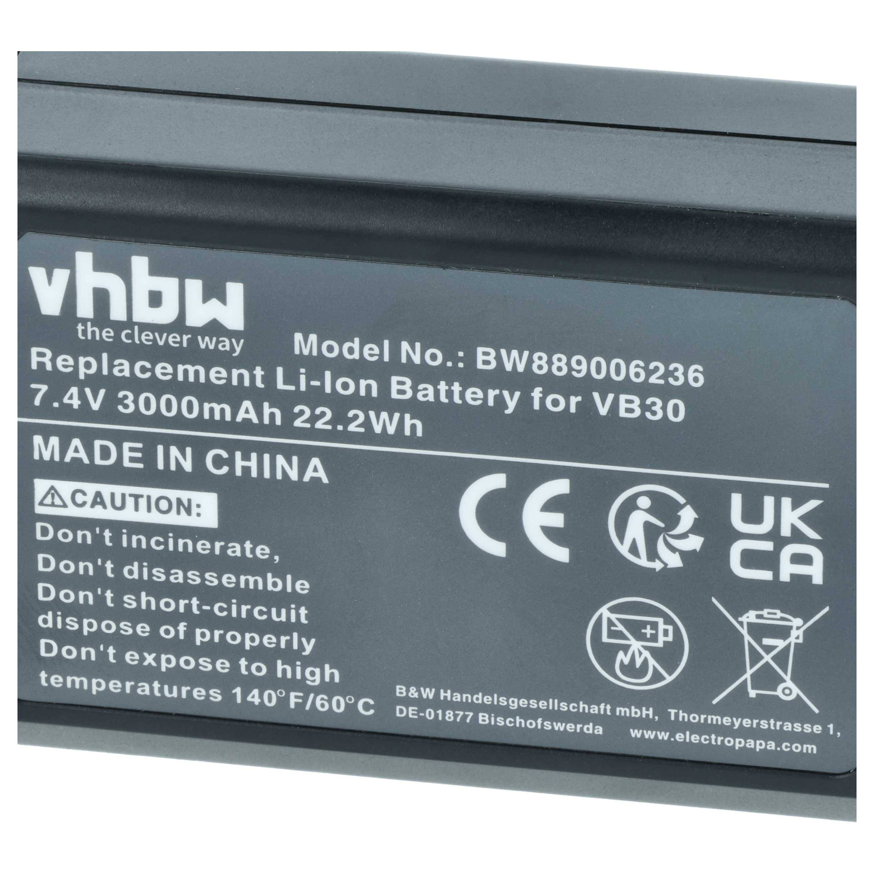 vhbw 2x Akku kompatibel mit Godox V1PRO-N, V1PRO-O, V1PRO-C, V1PRO-F, V1PRO Flash Blitzgerät, Kamera-Blitz (3000 mAh, 7,4 V, Li-Ion)