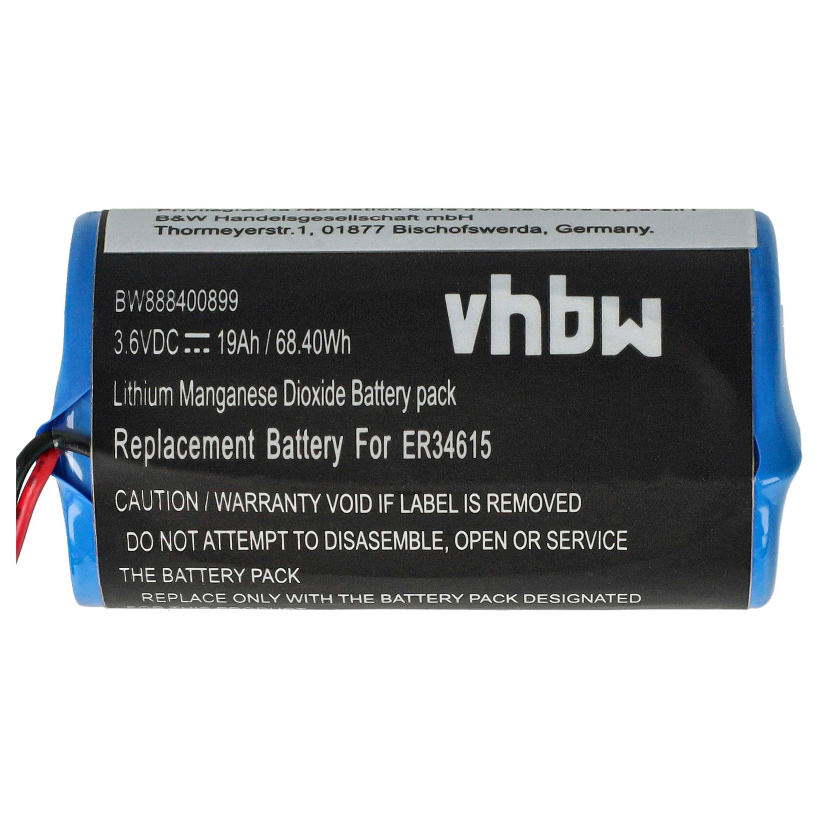 vhbw Batterie kompatibel mit Visonic SR-730, MCS-730 AC Alarmanlage, Alarmsystem, Funk-Außensirenen (19000 mAh, 3,6 V, Li-Ion)