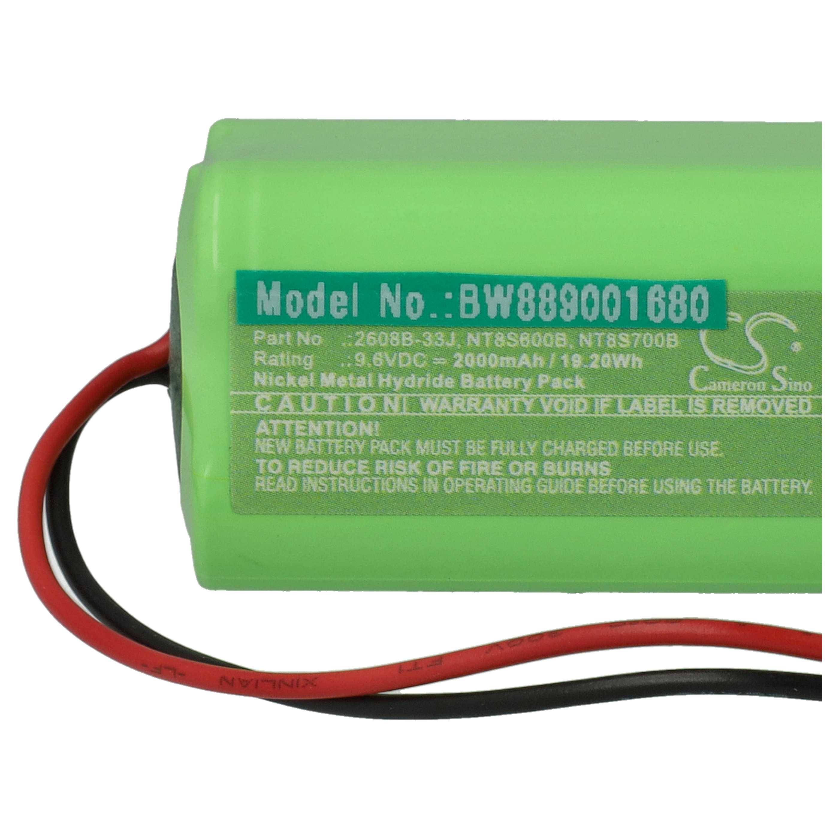 vhbw Akku kompatibel mit Futaba 7C | NT8IB, 6VA, 9C, 6NPK, 8U, 6NFK, 8NFK, 7NFK, NT8S Fernbedienung Remote Control (2000 mAh, 9,6 V, NiMH)