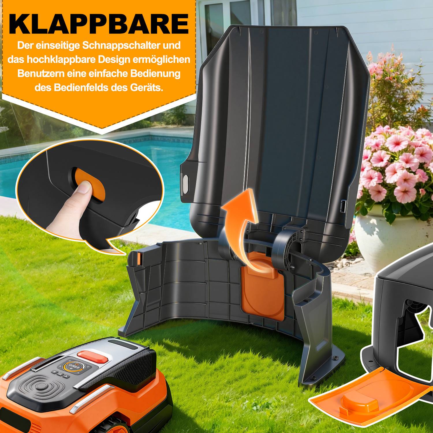 Rasenmäher Garage Mähroboter Dach Schutzhülle Klappbar Schuppen Carport