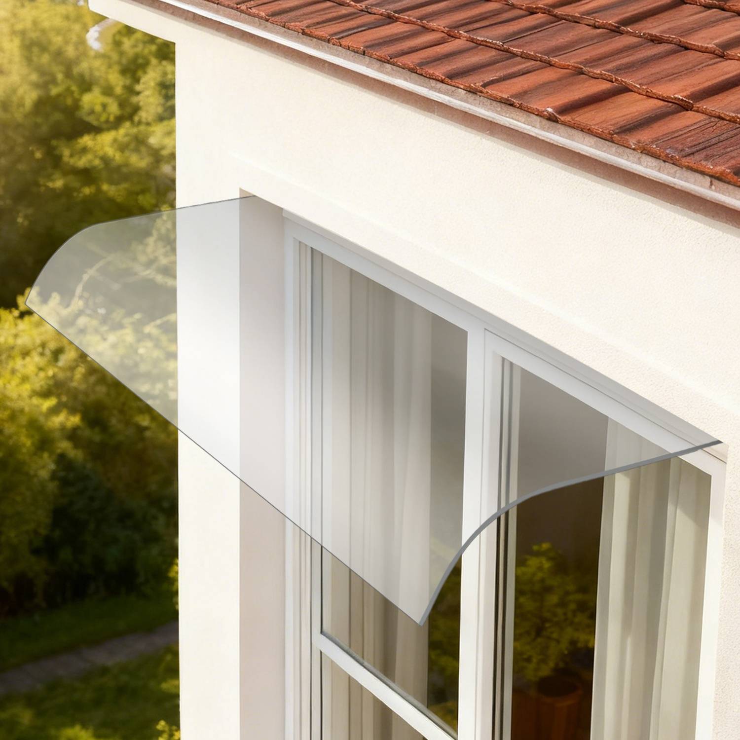 Vordach，integrierte transparente Überdachung aus PET, dreidimensionale Oberflächeninstallation, 40 × 80 cm