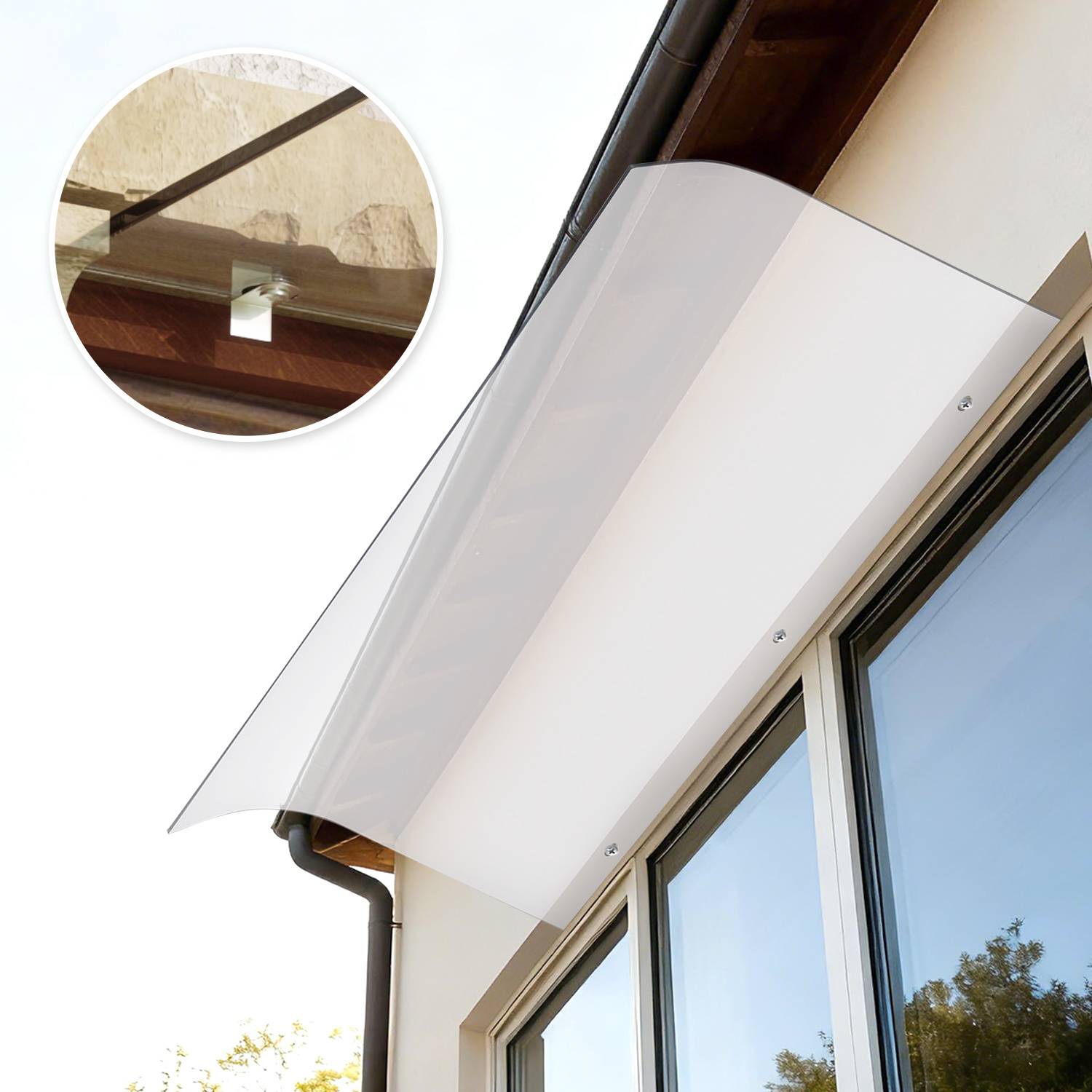 Vordach，integrierte transparente Überdachung aus PET, dreidimensionale Oberflächeninstallation, 40 × 80 cm