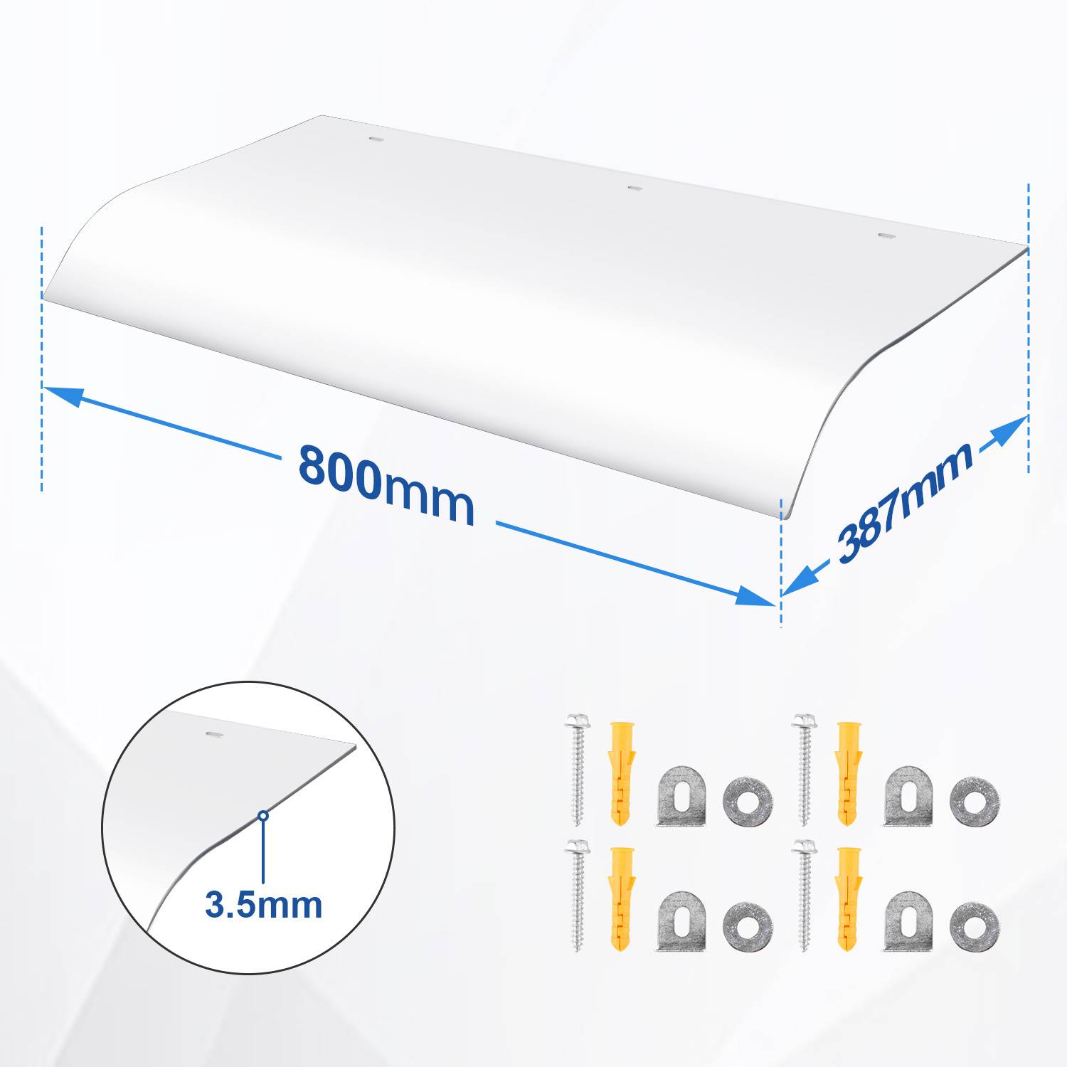 Vordach，integrierte transparente Überdachung aus PET, dreidimensionale Oberflächeninstallation, 40 × 80 cm