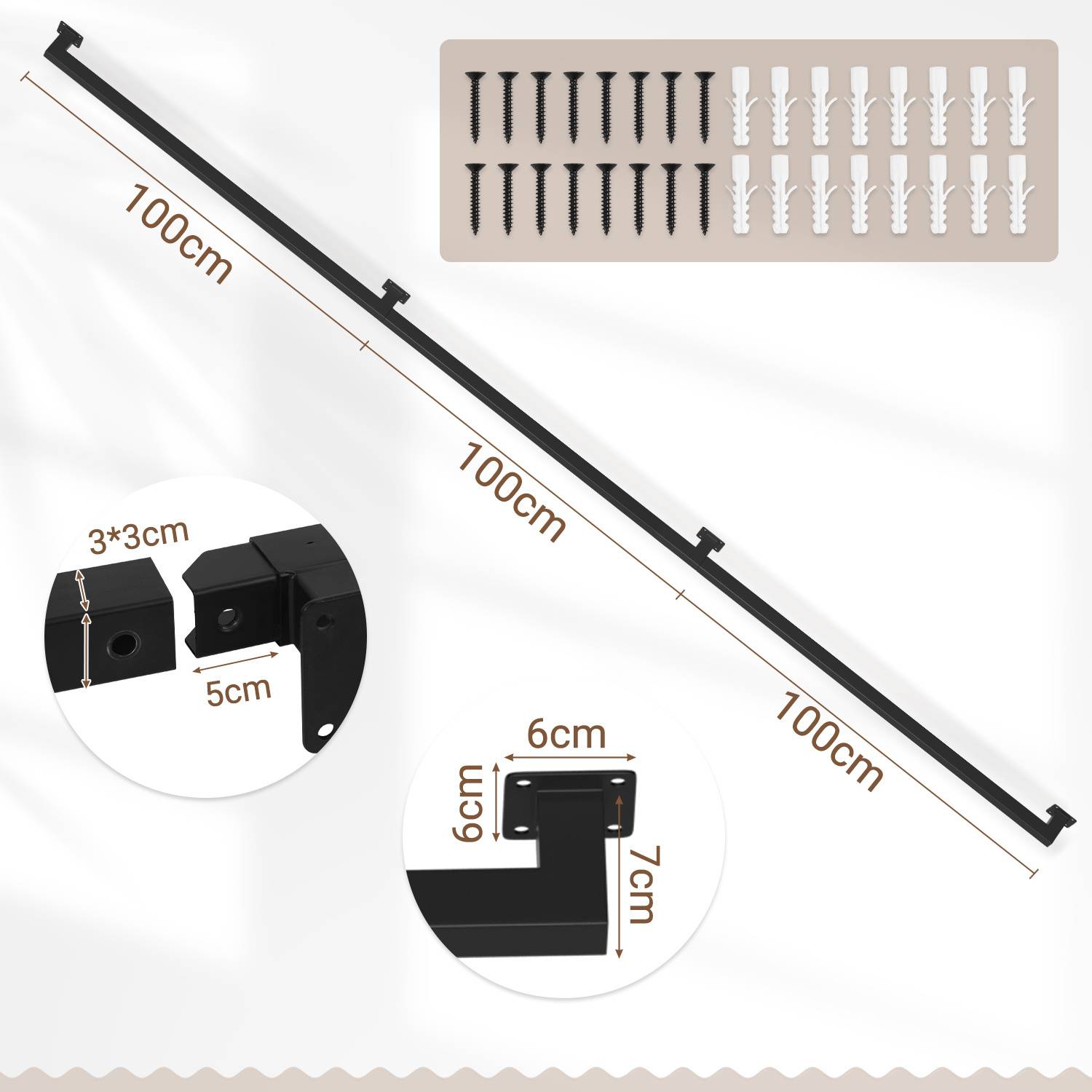 Handlauf treppe Handlauf Set Metall Schwarz pulverbeschichteter Treppenhandlauf pflegeleicht und langlebig 300cm Treppengeländer