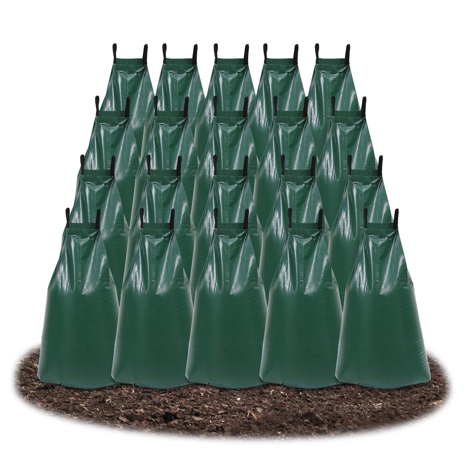 20er-Set Bewässerungssack 75 l, Tropfbewässerung 6–10 h, UV-beständiges PVC 500D, für Stämme von 5–20 cm