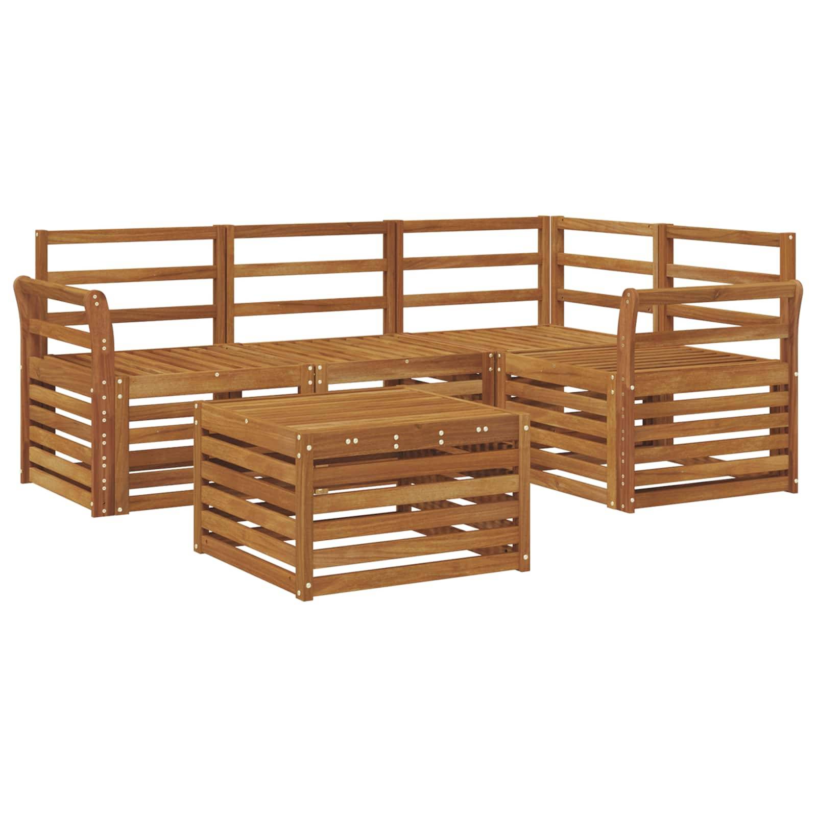vidaXL Outdoor-Sofagarnitur 5 pcs Natur Massivholz Akazie