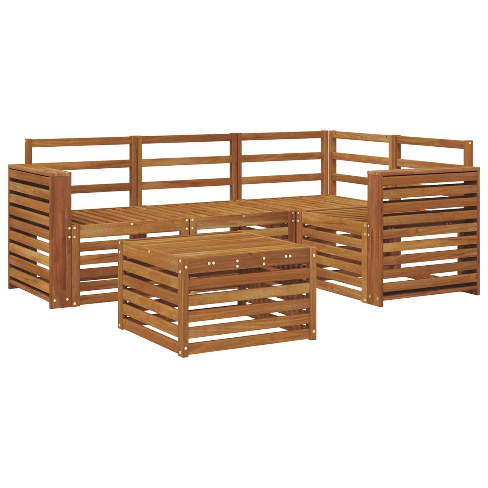vidaXL Outdoor-Sofagarnitur 5 pcs Natur Massivholz Akazie