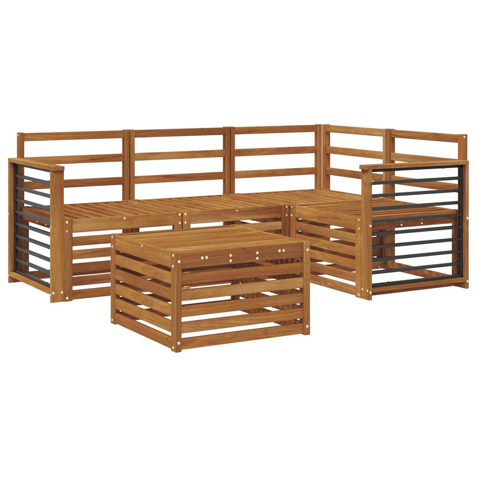 vidaXL Outdoor-Sofagarnitur 5 pcs Natur Massivholz Akazie