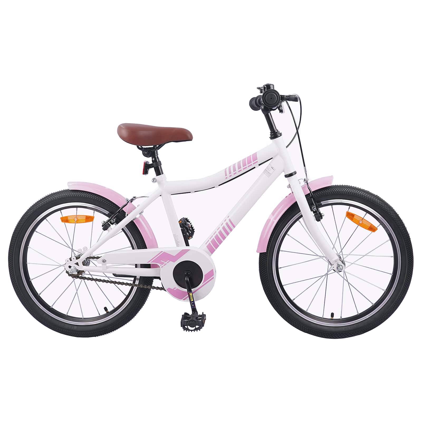 vidaXL Kinderfahrrad 18 Zoll für 5-7 Jahre alt Hellrosa