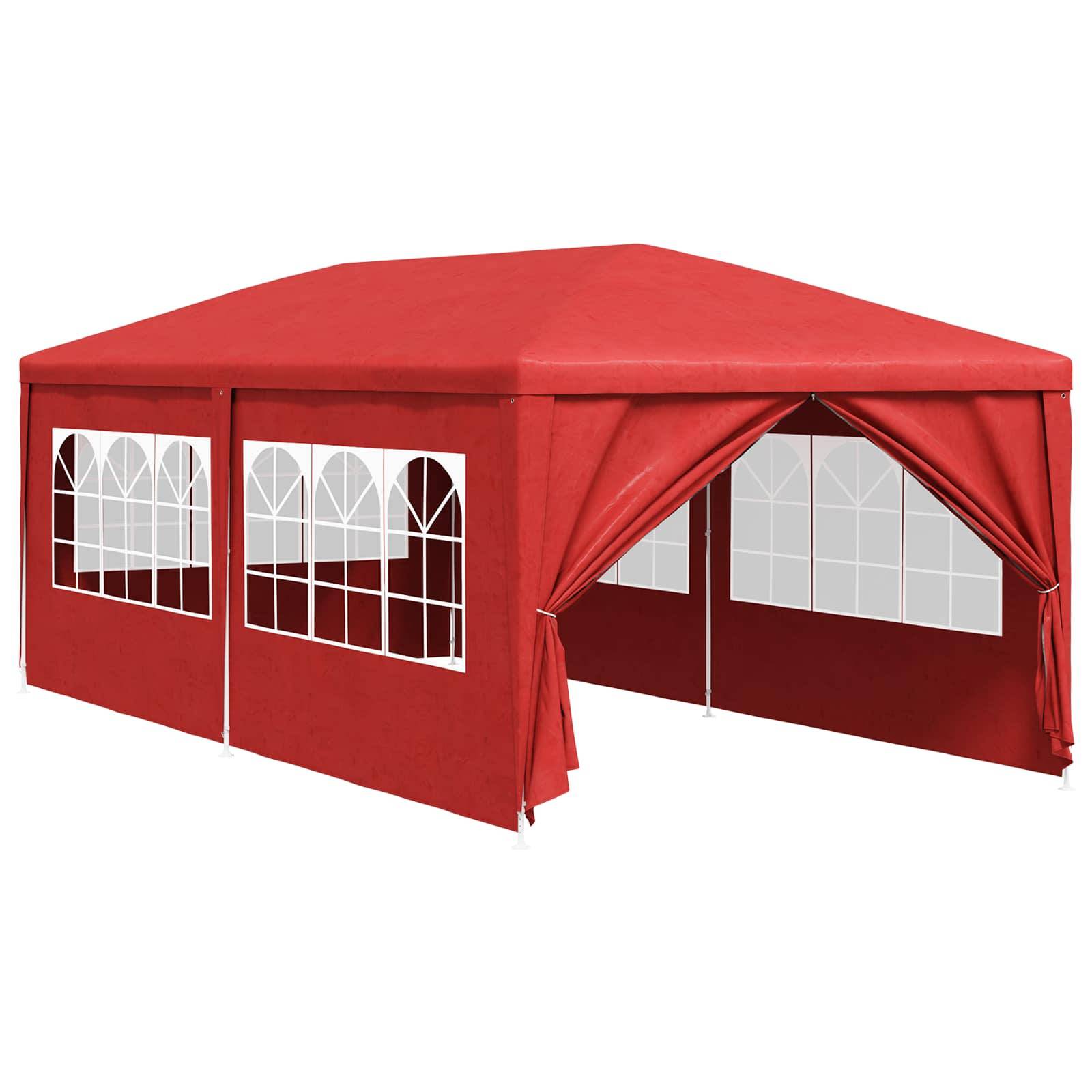 vidaXL Party-Zelt Rot 600 x 300 x 255 cm PE und Stahl
