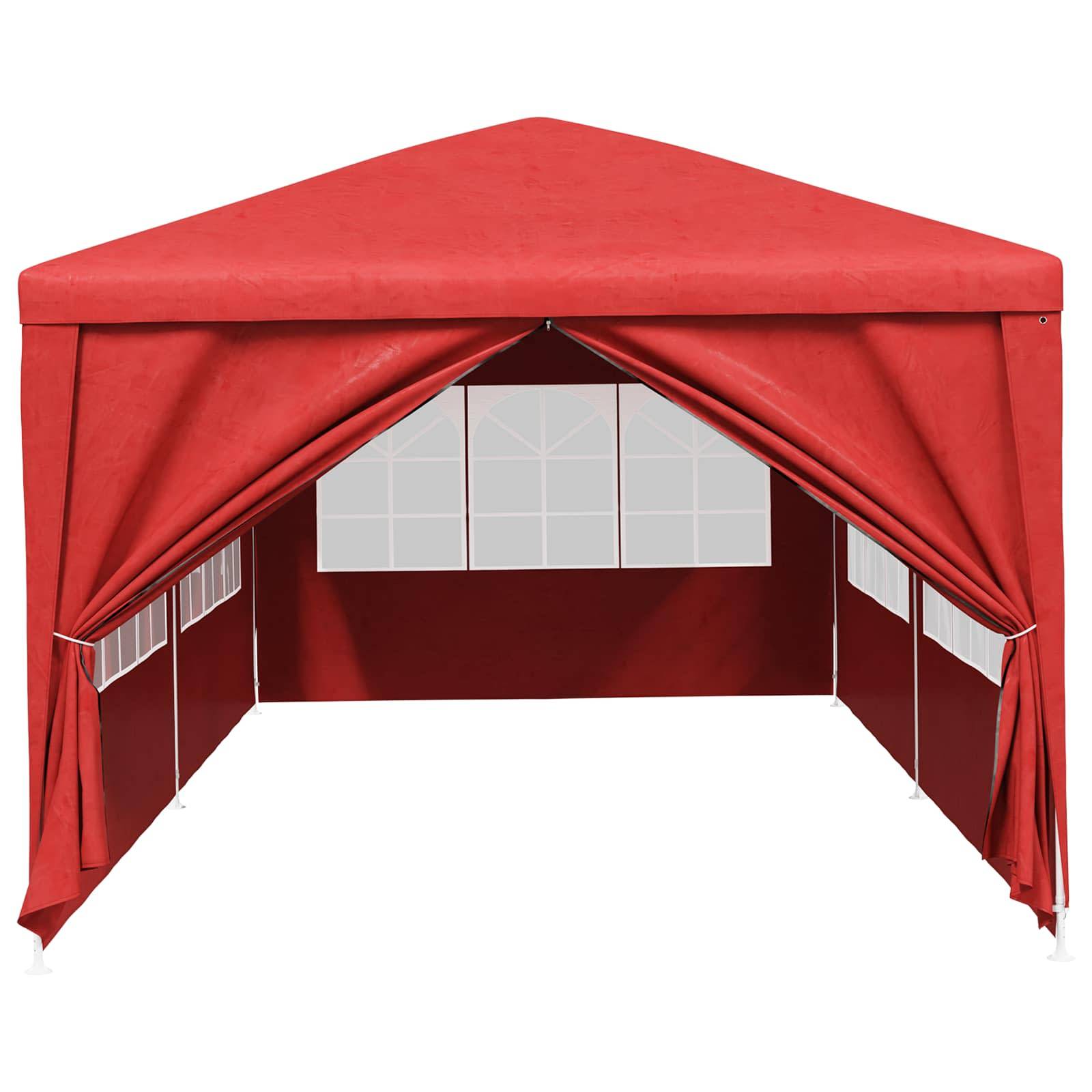 vidaXL Party-Zelt Rot 600 x 300 x 255 cm PE und Stahl