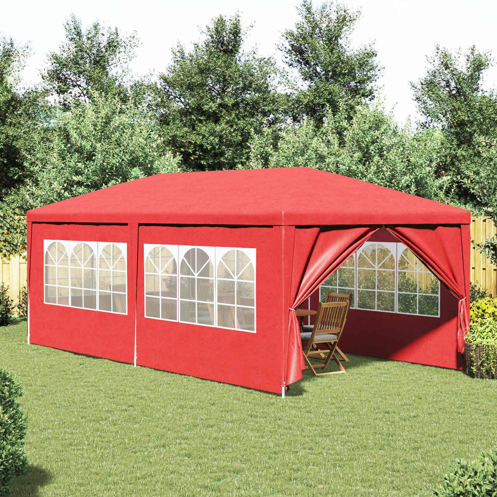 vidaXL Party-Zelt Rot 600 x 300 x 255 cm PE und Stahl
