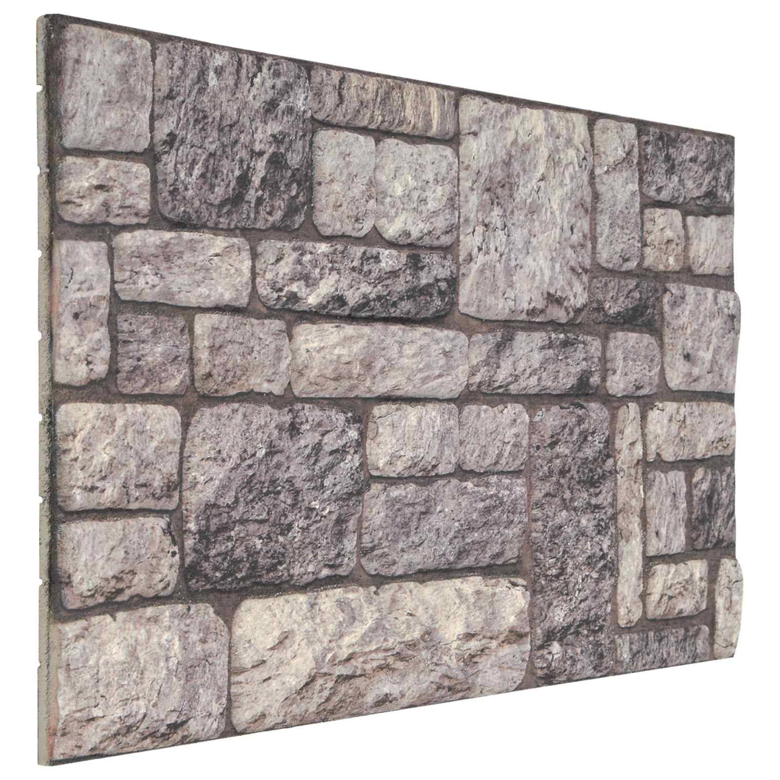 vidaXL Wandpaneele 10 pcs Grau und Weiß 100 x 50 cm EPS-Schaum