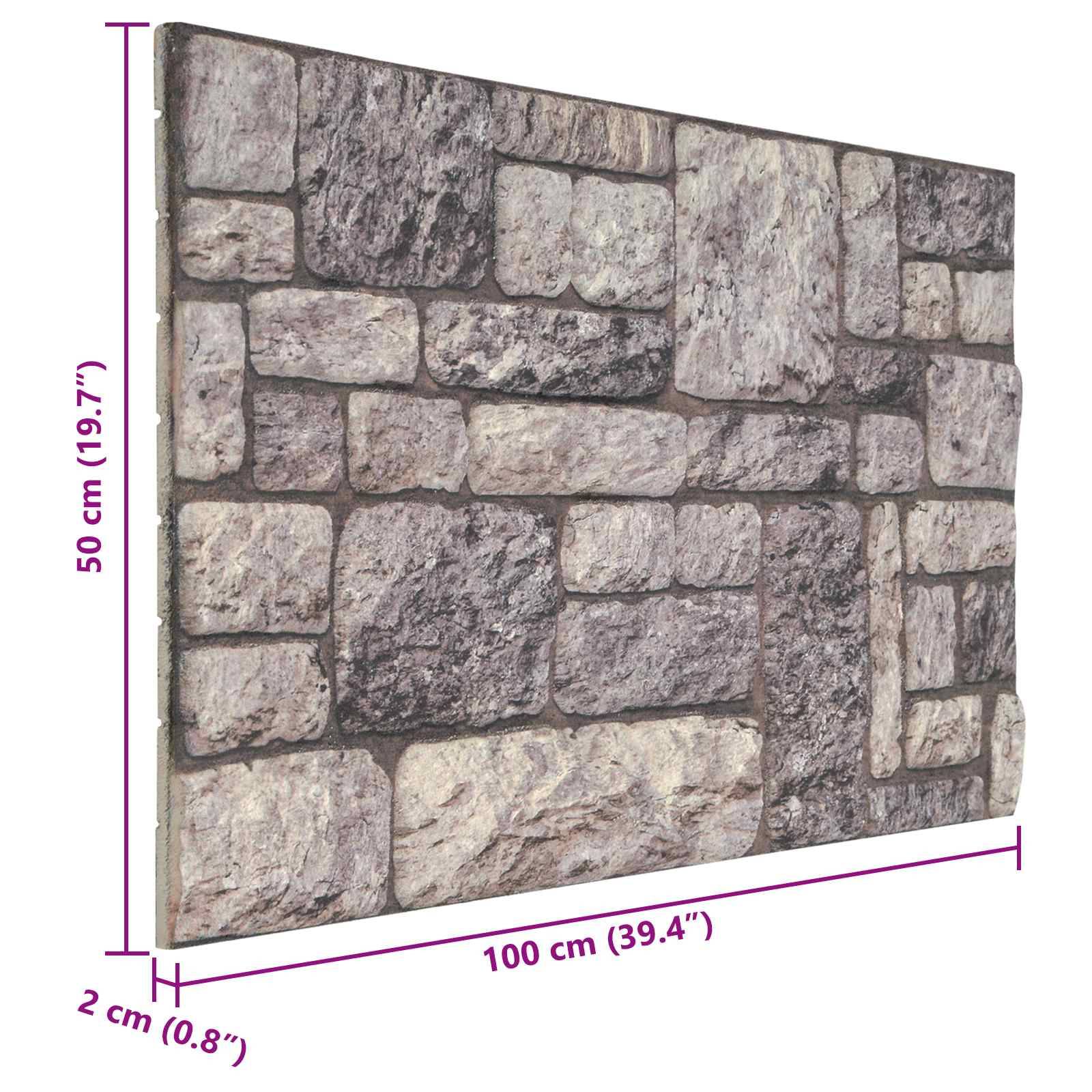 vidaXL Wandpaneele 10 pcs Grau und Weiß 100 x 50 cm EPS-Schaum