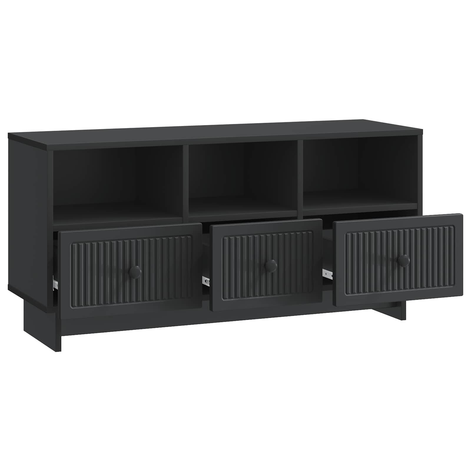 vidaXL TV-Schränk Schwarz 102 x 34,5 x 50 cm Holzwerkstoff