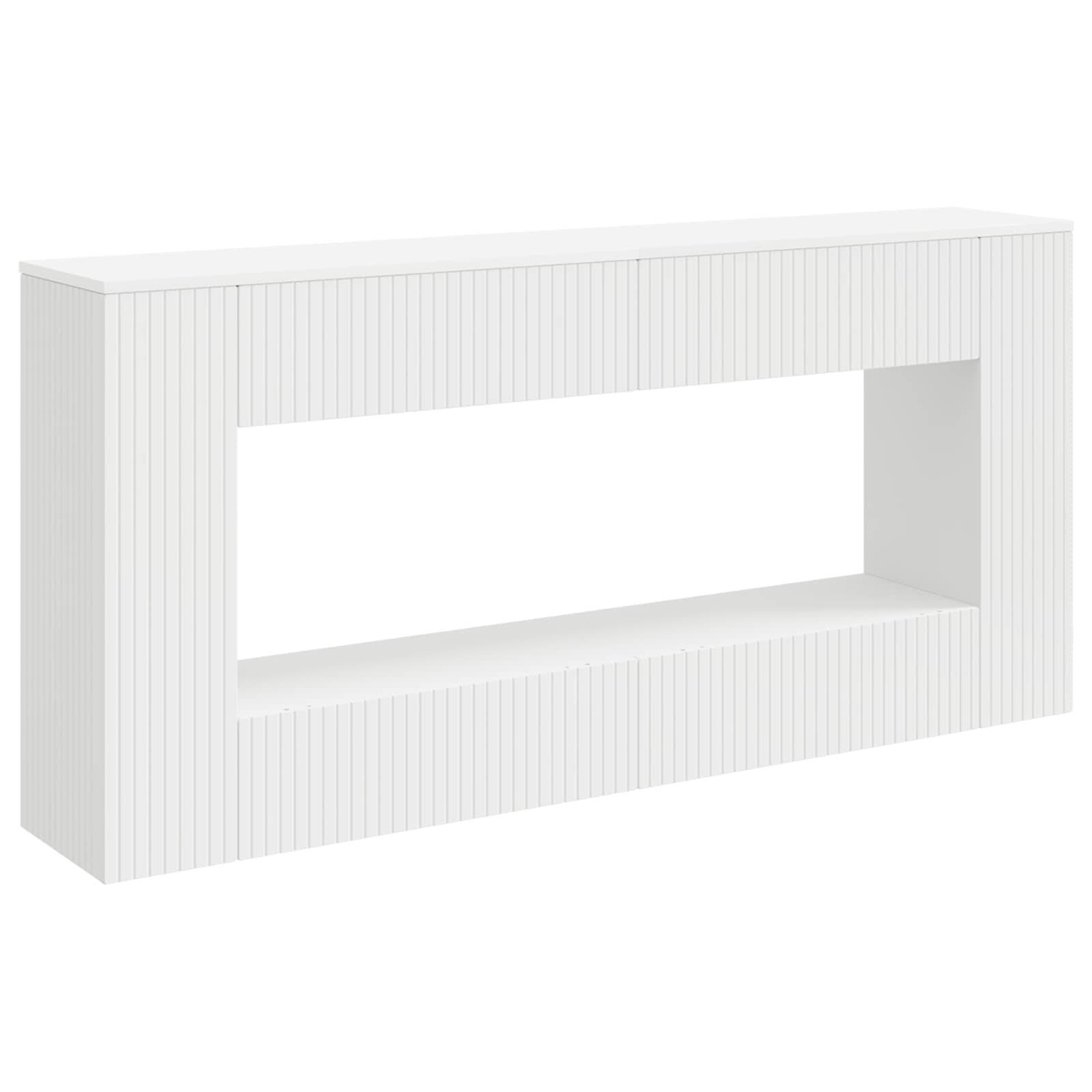 vidaXL Konsolentisch Gestreift Weiß 155 x 29 x 74 cm Holzwerkstoff
