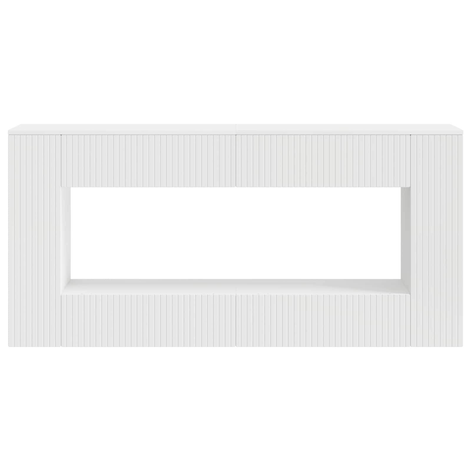 vidaXL Konsolentisch Gestreift Weiß 155 x 29 x 74 cm Holzwerkstoff