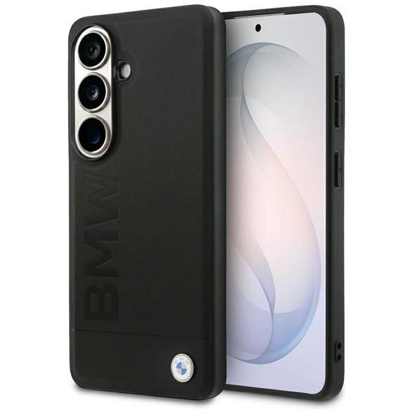 BMW Hülle Galaxy S26 Echtleder schwarz geprägt MagSafe Logo Metall