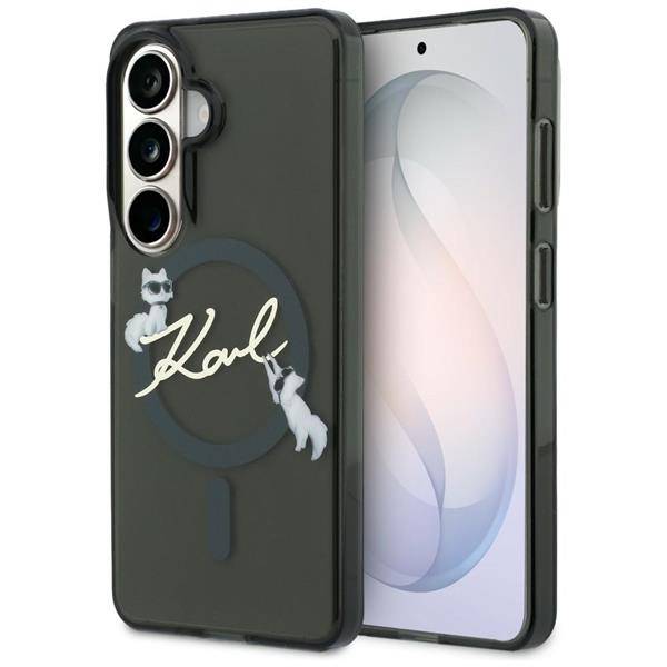 Hülle Karl Lagerfeld Galaxy S26 Plus transparent schwarz MagSafe Katze Logo