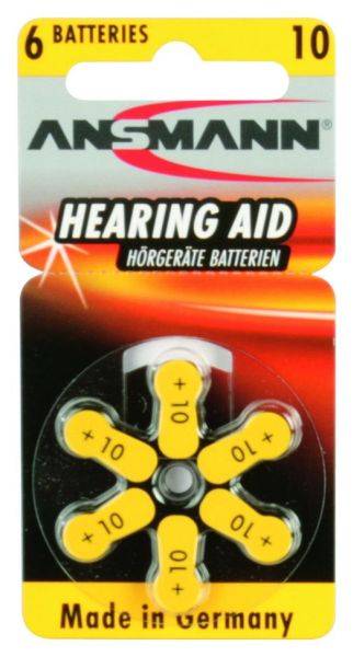 Hückmann Hörgerätebatterie 10 PR70 Zinc Air 6er Rad (PK=6Stk.)