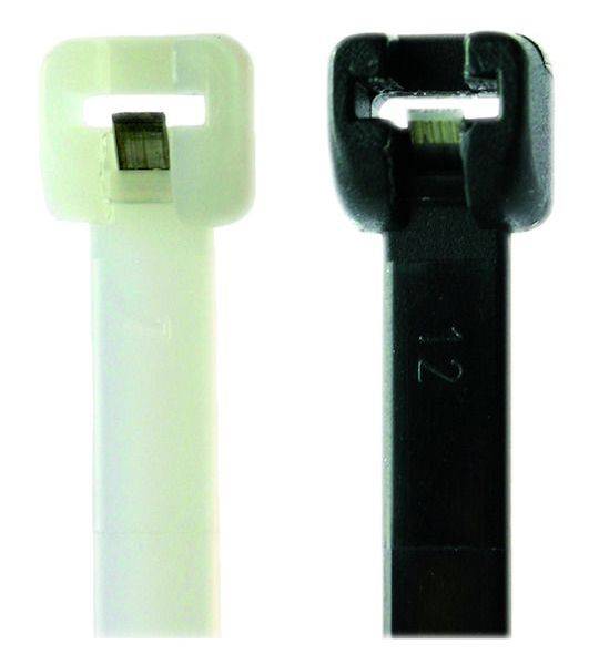 PROTEC.class Kabelbinder Kabelbinder mit Stahlzunge schwarz PKB-S 2,5x100 (100 Stk.)