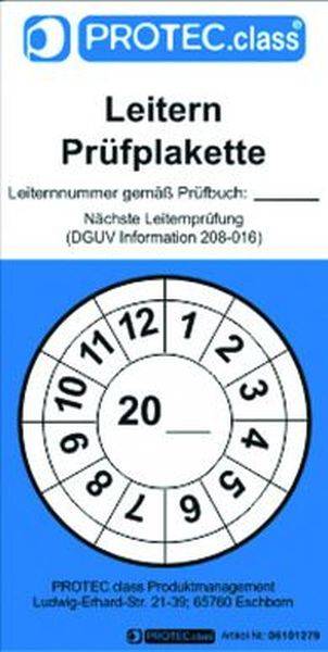 PROTEC.class Prüfplaketten und Warnschil Leitern-Prüfplakette PLPP