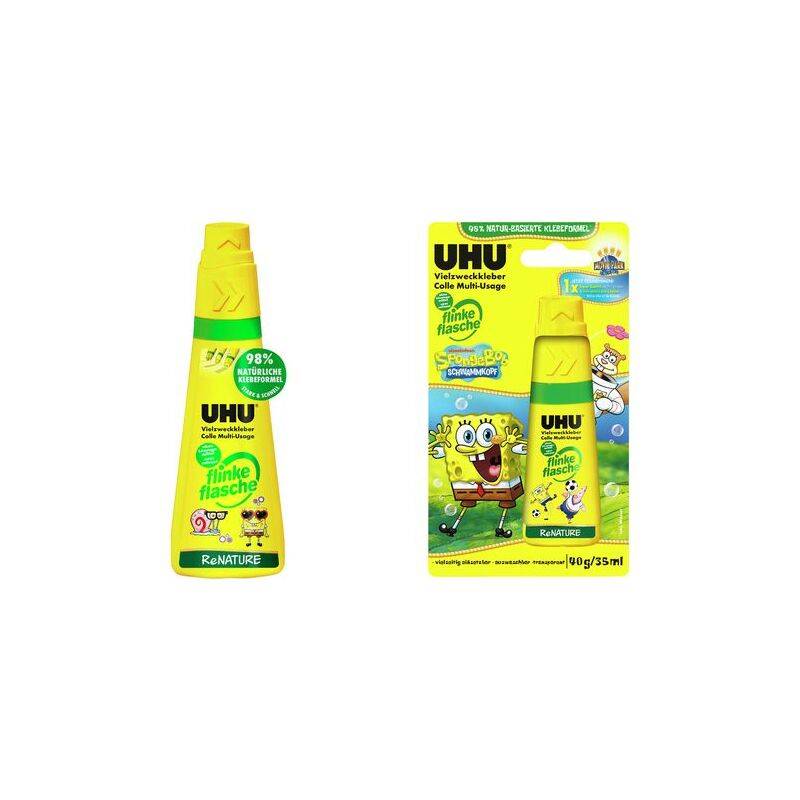 UHU Vielzweckkleber flinke flasche ReNATURE Spongebob, 40 g