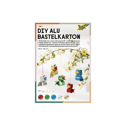 folia Alu Bastelkarton Mix, DIN A4, 5 Blatt, 300 g/qm