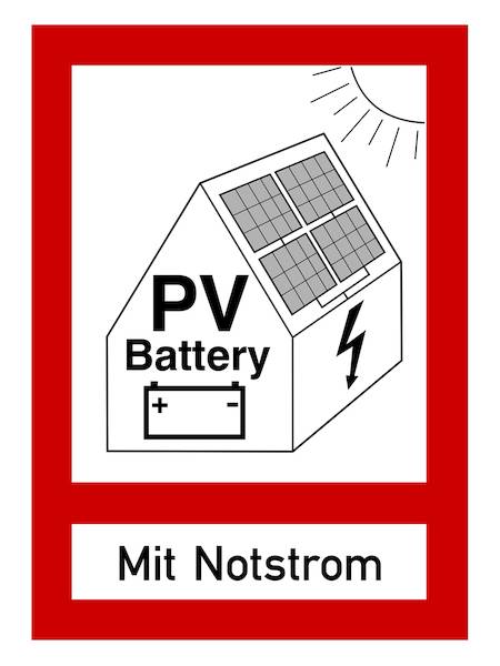 PROTEC.class Prüfplaketten und Warnschil Brandschutzzeichen PWZPV3 PV-Anlage NST