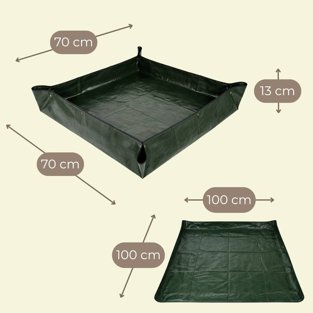 2er Set Pflanzen Umtopfmatte Wasserdicht Pflanzunterlage Faltbar Pflanzmatte Tragbar Pflanzwanne Groß Gartenmatte Umpflanzmatte Pflanzen Zubehör Gar
