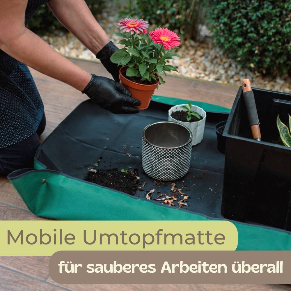 2er Set Pflanzen Umtopfmatte Wasserdicht Pflanzunterlage Faltbar Pflanzenmatte Tragbare Gartenmatte Grün Pflanzwanne Pflanzen Zubehör Umpflanzmatte