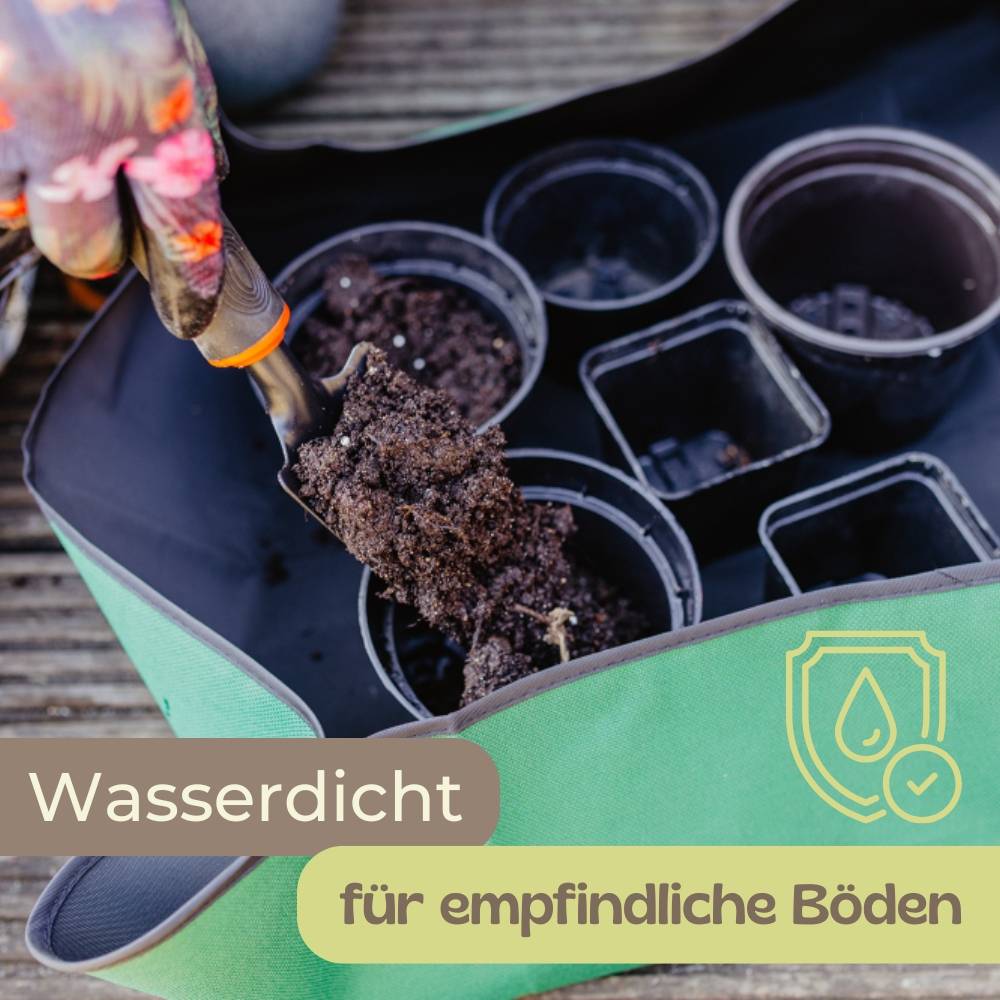 2er Set Pflanzen Umtopfmatte Wasserdicht Pflanzunterlage Faltbar Pflanzenmatte Tragbare Gartenmatte Grün Pflanzwanne Pflanzen Zubehör Umpflanzmatte