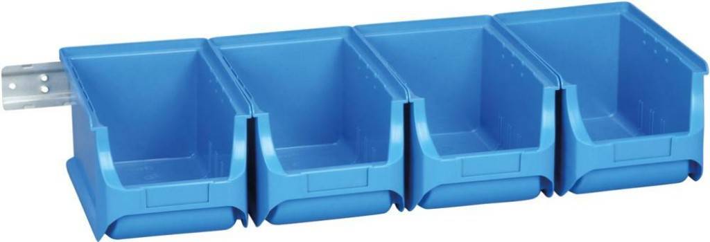 Sichtboxen-SetMaterial PolypropylenMit Metall-Einhängeschiene