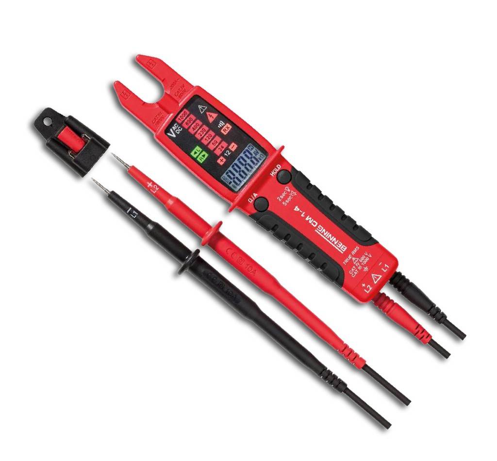 Digital-Stromzangen-Multimeter CM 1-4AusführungGehäuse aus schlag- und bruchfestem Kunststoff, mit automatischer Abschaltfunktion.AnwendungZur siche