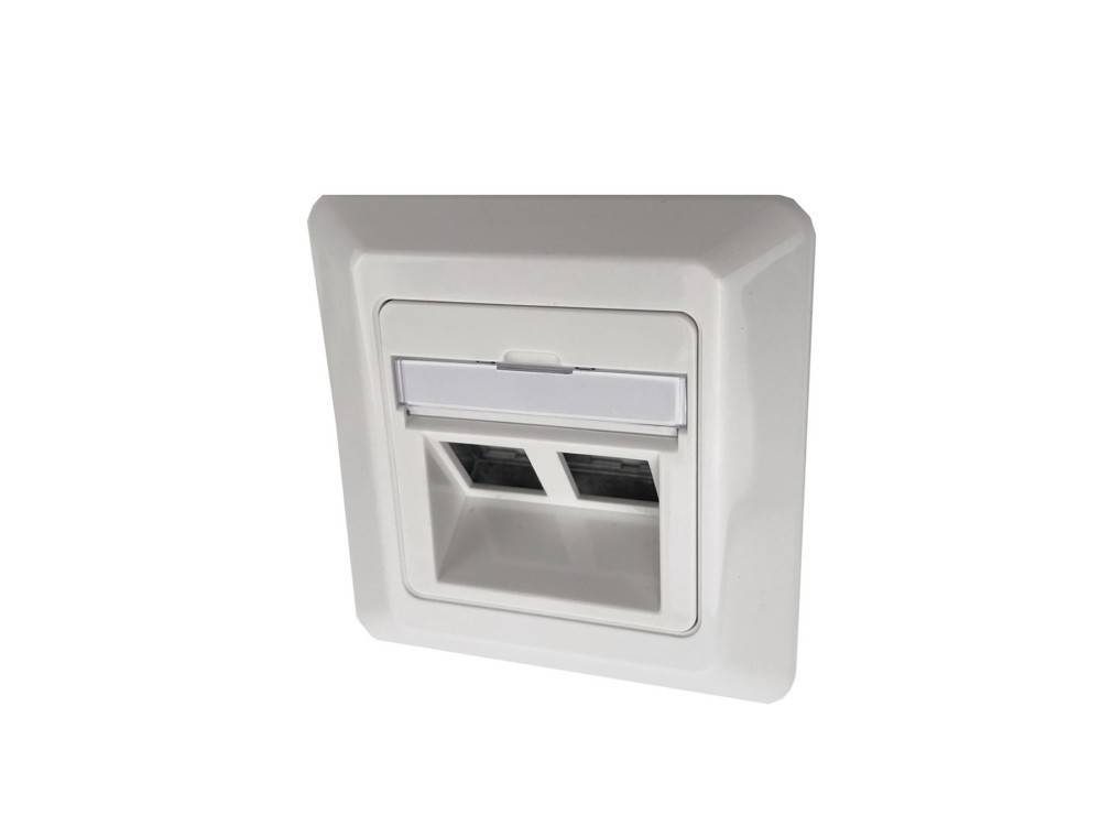 Corning Rahmenset schräg f. 2xRJ45 UAXCSE-S0201-C040-BP