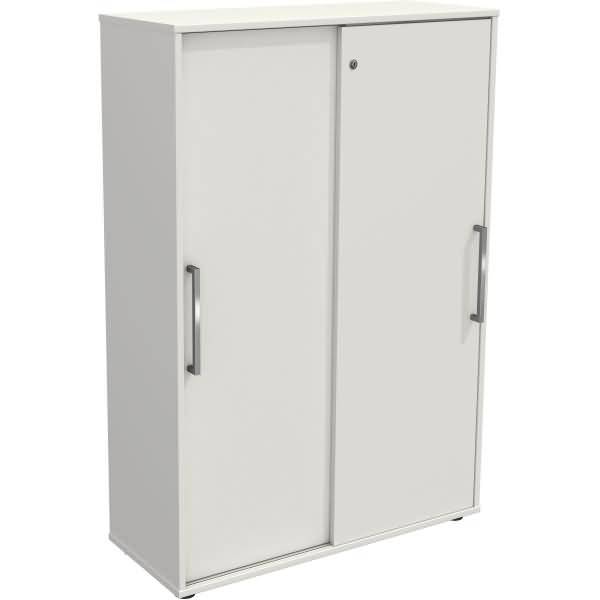 Schiebetürenschrank Form 4 100x40x147cm 4 OH weiß