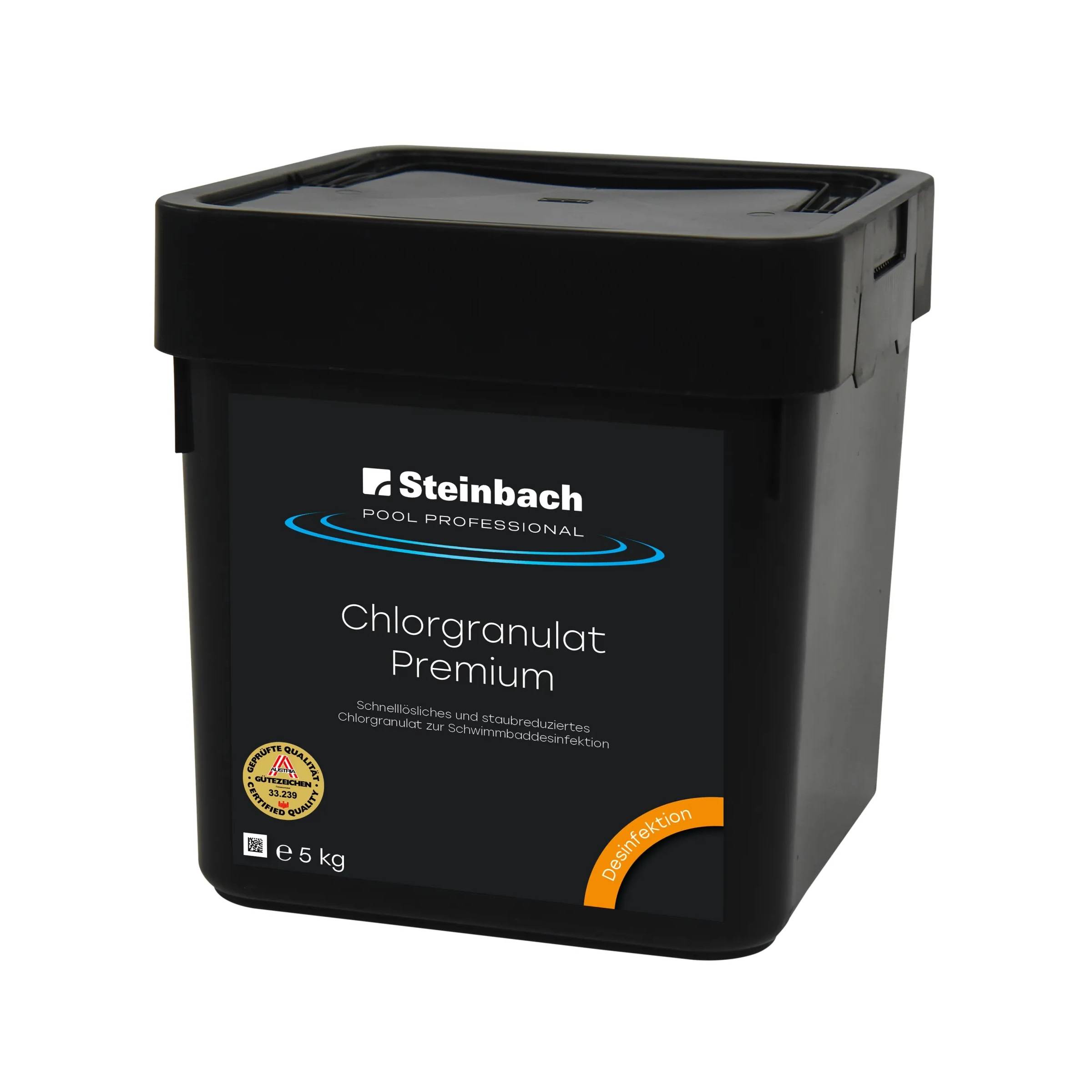 Steinbach Pool Professional Chlorgranulat Premium 5 kg | schnelllösliches Pool Chlor | pH-neutral & staubarm | zur Desinfektion & Schockbehandlung