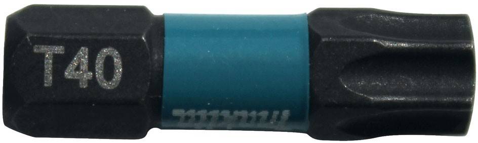 Schwarzer Torx-T40-Schraubendreherbit mit blauem Mittelband und silberner „T40