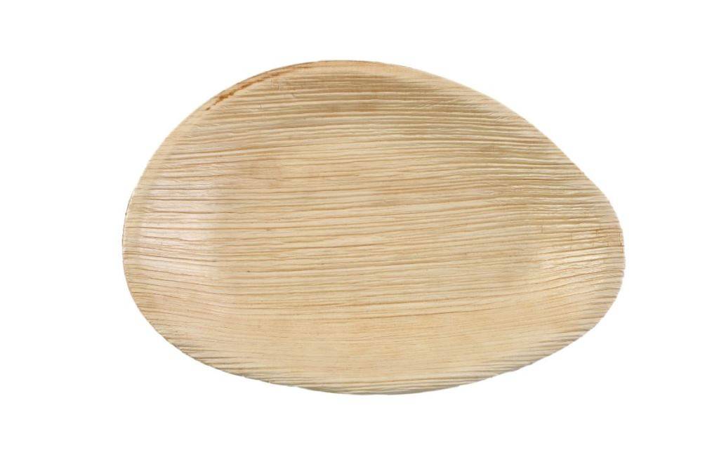 30x ovaler Teller aus Palmblatt Größe 21 cm