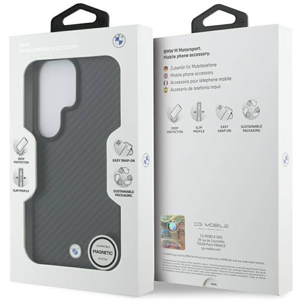 BMW Hülle Galaxy S26 Ultra Carbon schwarz MagSafe Logo Metall